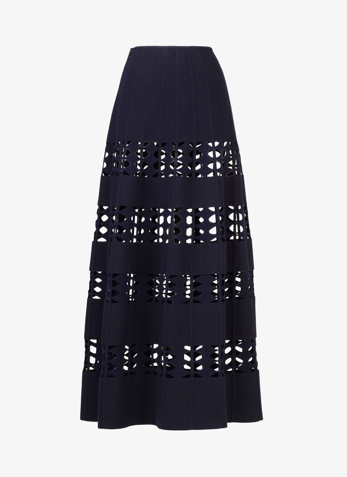 Long Flared Knitted Skirt ALAÏA NIGHT BLUE LONG FLARED KNITTED SKIRT